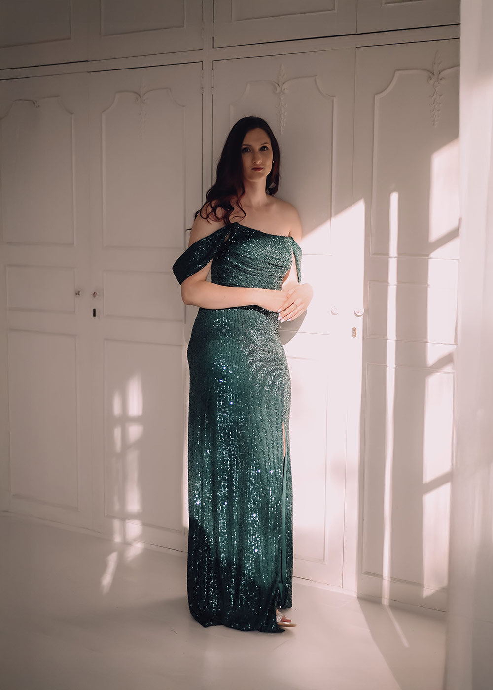 Sea Green Sequin Gown