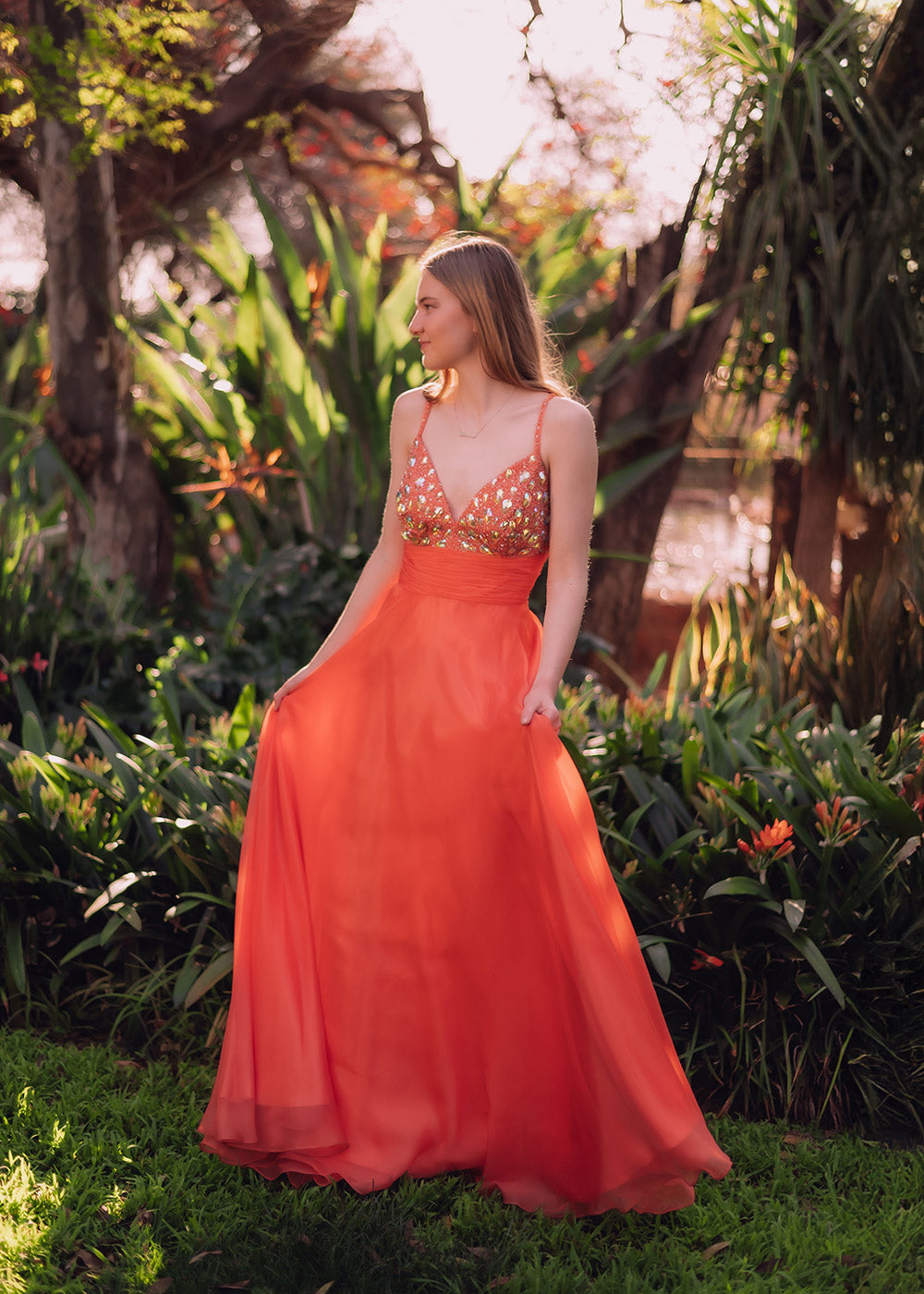 Orange Chiffon Bomshell