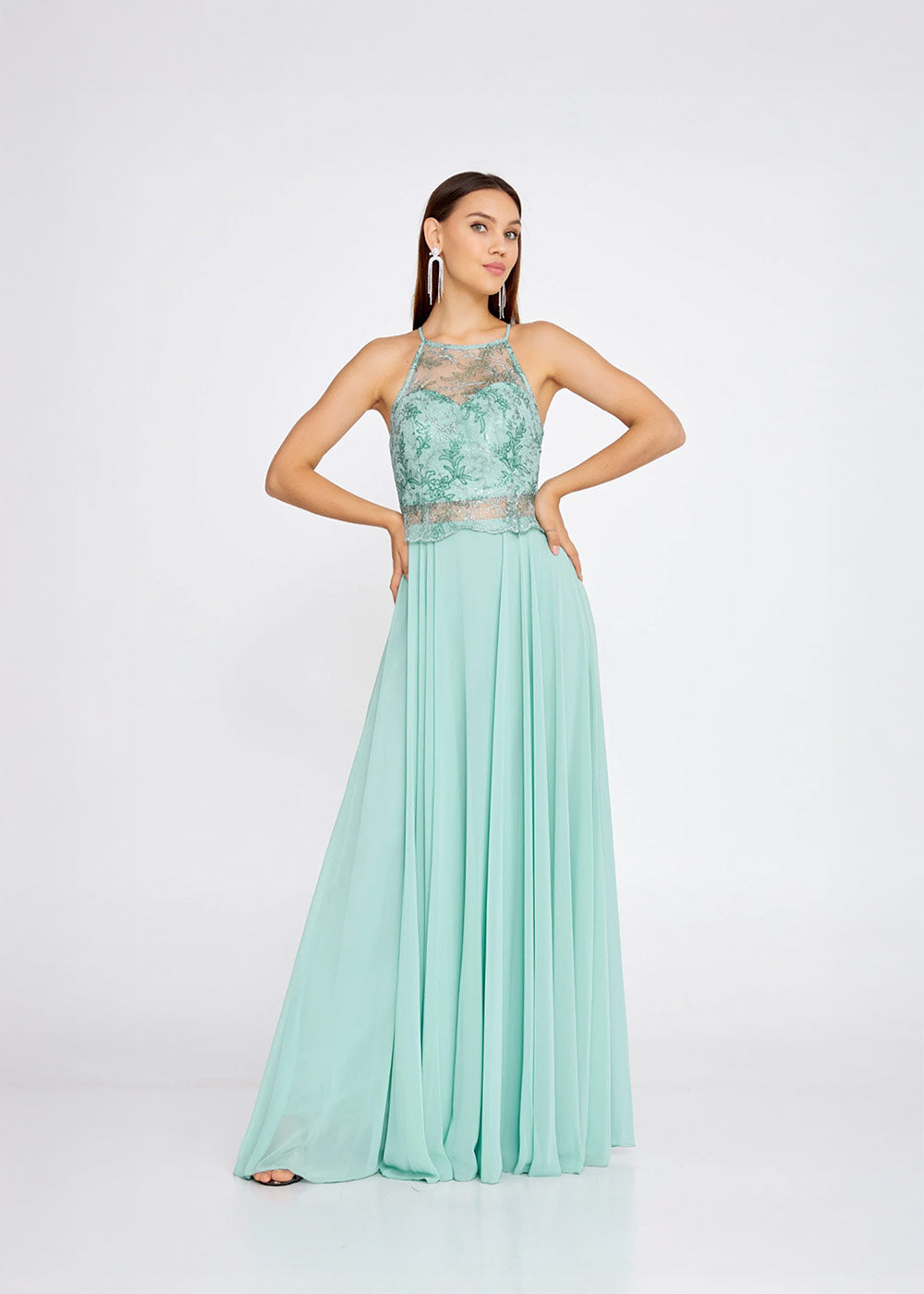Classic Lace Bodest Flowy Evening Dress