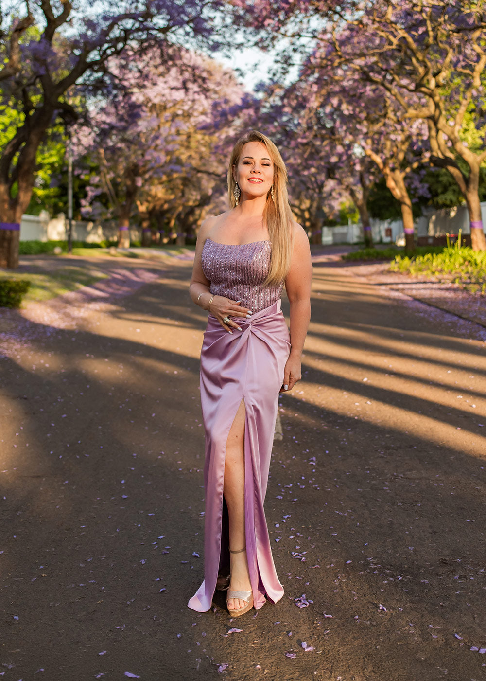 Lavender Luxe Beaded Evening Gown