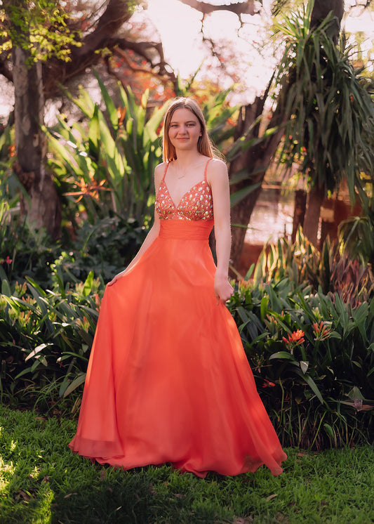 Orange Chiffon Bomshell